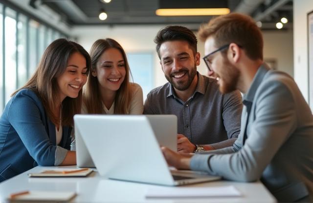 Apex Learning Technologies team collaborating in an office environment